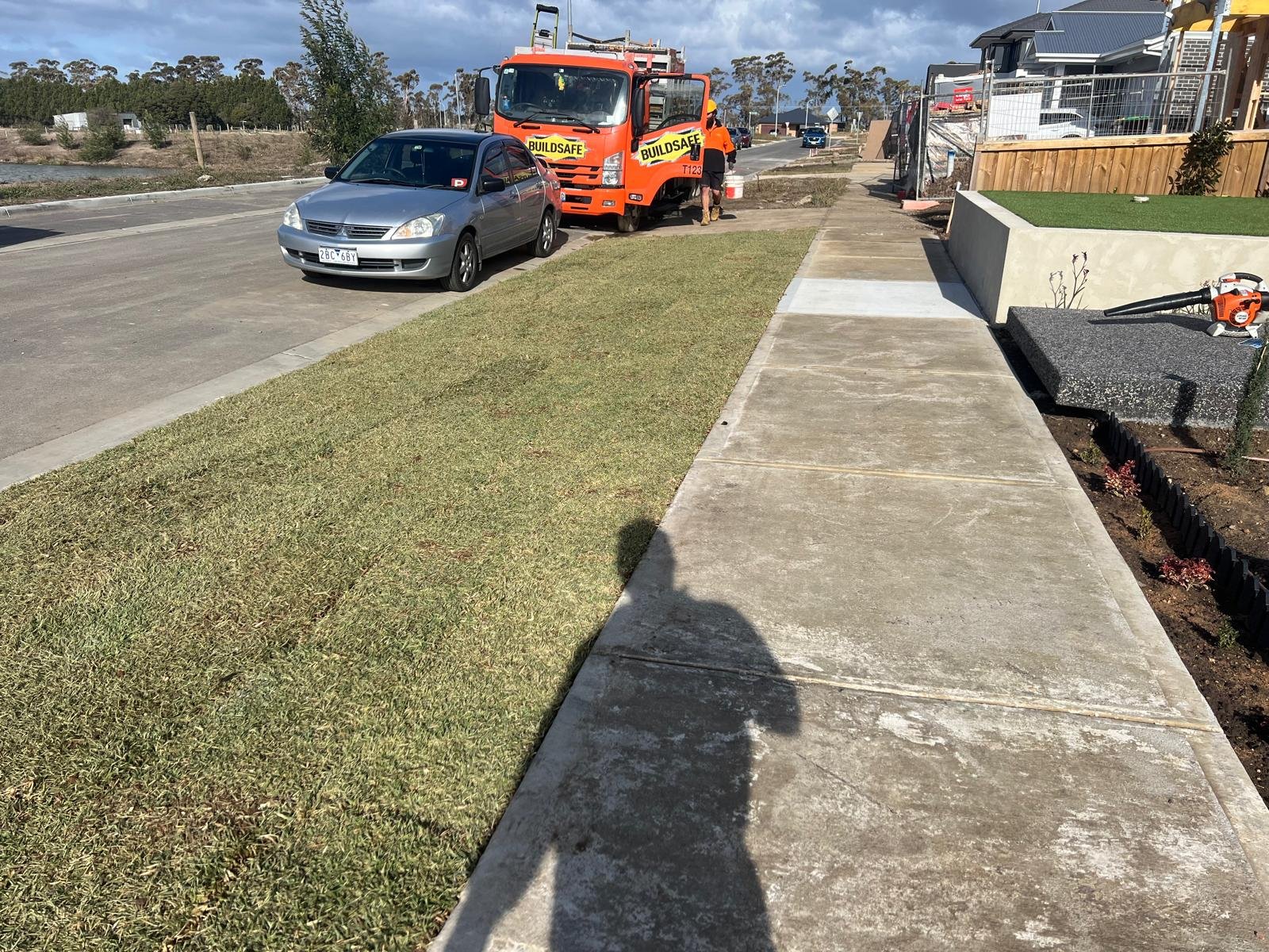 Front yard turf landscaping new build Melbourne south east